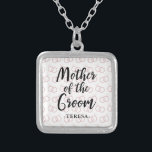 Mother of the Groom Wedding Ring Pattern and Name Silver Plated Necklace<br><div class="desc">Mother of the Groom Wedding Ring Pattern Personalized Name Gift Necklace.</div>