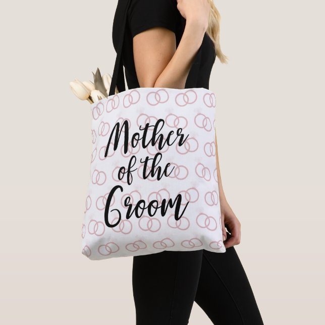 Mother of the Groom Wedding Ring Pattern Tote Bag (Close Up)