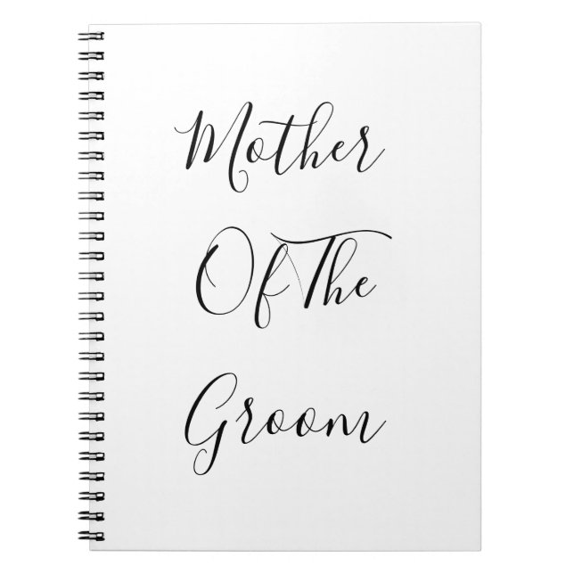 Mother Of The Groom Weddings Elegant Gift Favor Notebook (Front)