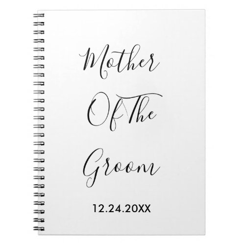 Mother Of The Groom Weddings Simple Gift Favor  Notebook