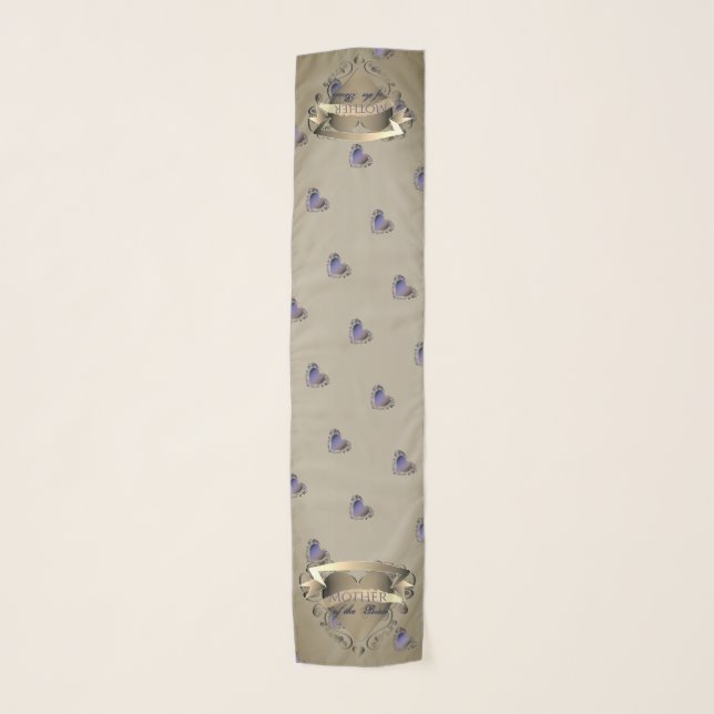 Mother of the Steampunk Bride Neon&Beige 3D Hearts Scarf (Front)