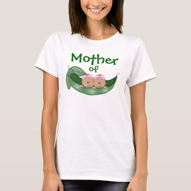 Mother of Twin Girls (darker skin) T-Shirt (Front)