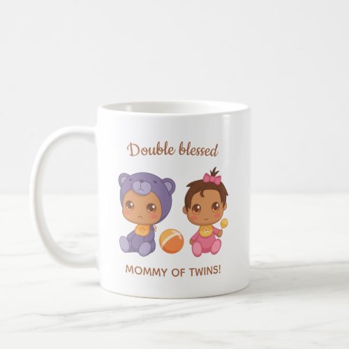 Mother of Twins Baby Girl Bear Jumpsuit Coffee Mug