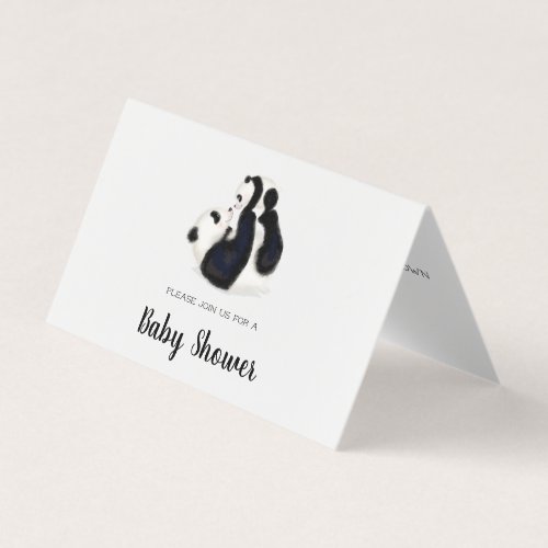 Mother panda and cub baby shower invitation