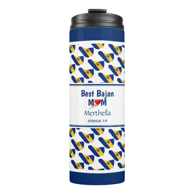 Mother Personalized BEST BAJAN MOM MUM Barbados Thermal Tumbler (Front)