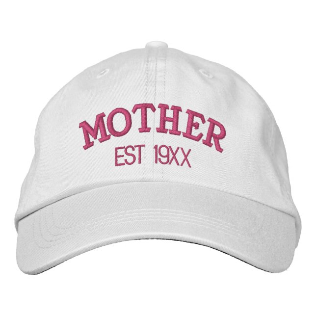 Mother Personalized New Mom Gift Custom Text Embroidered Baseball Cap (Front)