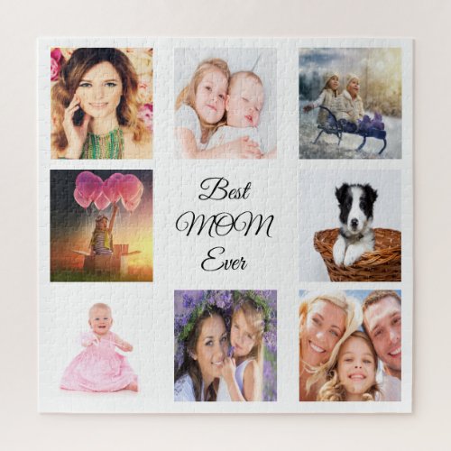 Mother photo collage white jigsaw puzzle