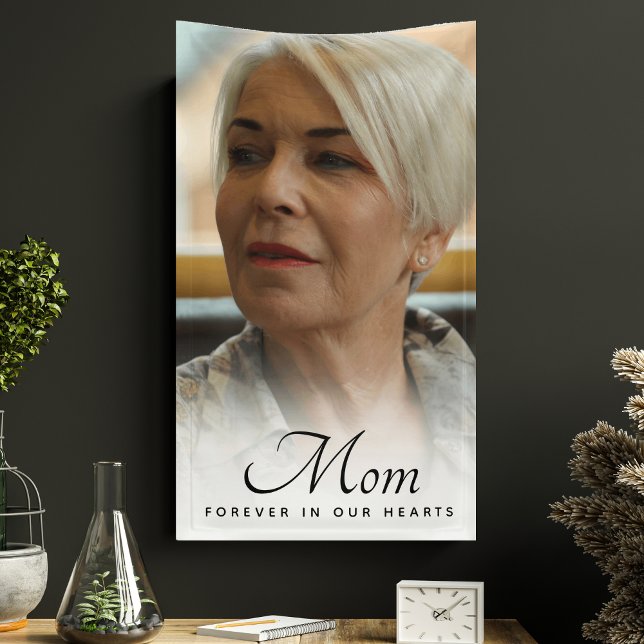 Mother Photo Memorial Tribute Remembrance Banner (Mom Photo Memorial Banner)