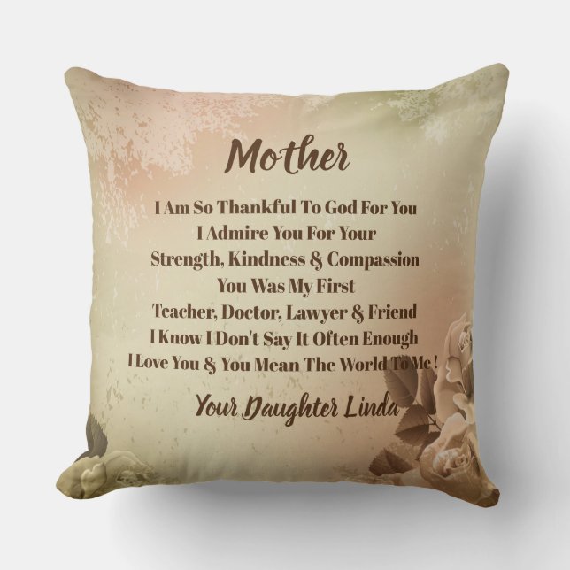 Mother Photo Personalize Throw Pillow (Front)