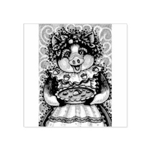 MOTHER PIG'S ACORN PIE RUBBER STAMP