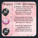 Mother Poem  -  50th Birthday Square Sticker<br><div class="desc">A great gift for a mother on her 50th birthday</div>
