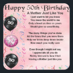 Mother Poem  -  50th Birthday Square Sticker<br><div class="desc">A great gift for a mother on her 50th birthday</div>