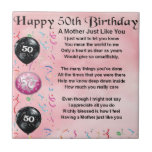 Mother Poem  -  50th Birthday Tile<br><div class="desc">A great gift for a mother on her 50th birthday</div>