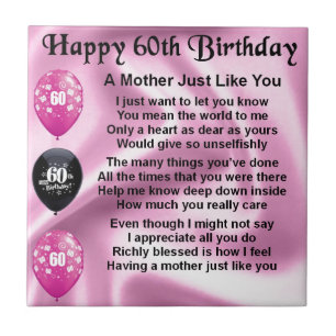 Mother Poem - 60th Birthday Tile