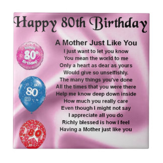 80th Birthday Ceramic Tiles | Zazzle