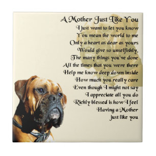 Mother Poem - Boxer Dog Design Ceramic Tile