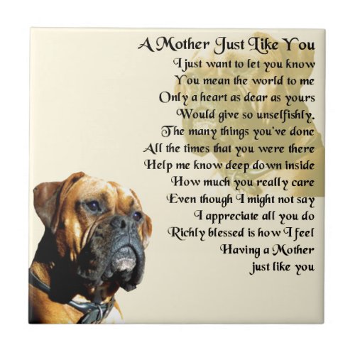 Mother Poem _ Boxer Dog Design Ceramic Tile