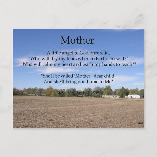Mother Poem Postcard