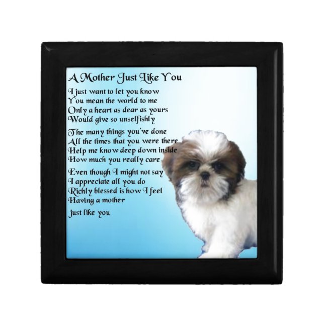 Mother Poem  -  Shih Tzu Design Keepsake Box (Front)