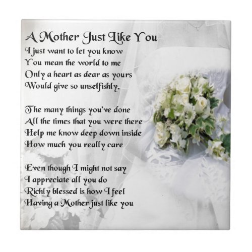 Mother Poem _ Wedding Bouquet Design Tile