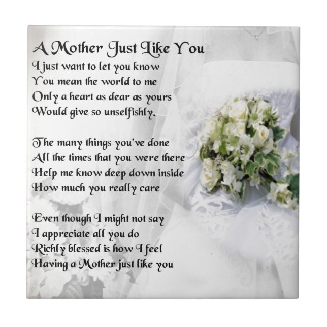 Mother Poem - Wedding Bouquet Design Tile (Front)