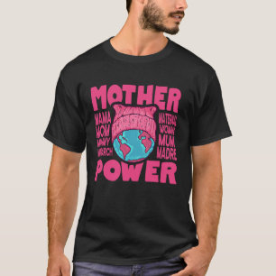 Mother Power Pink Cat Hat Earth Mom T-Shirt