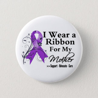 Mother Purple Ribbon - Pancreatic Cancer Pinback Button