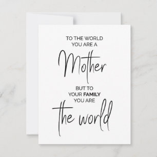 Mother quote, gift for Mother's day or birthday Holiday Card