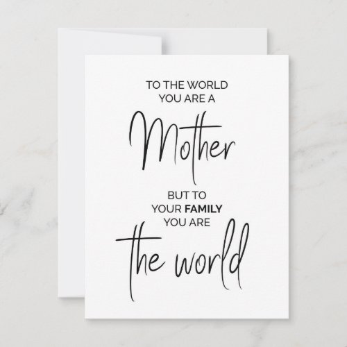 Mother quote gift for Mothers day or birthday Holiday Card