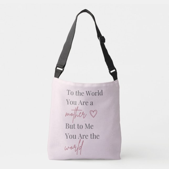 Mother Quote Pink Crossbody Bag (Front)