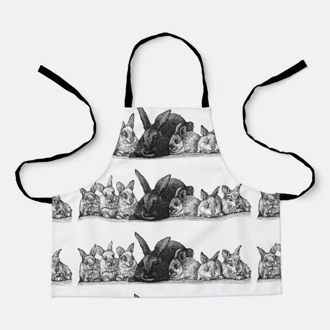 Mother rabbit and babies apron (Front)