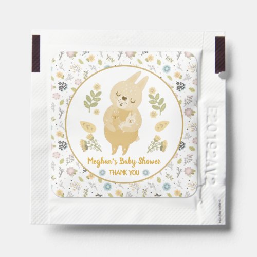 Mother Rabbit and Baby Bunnies Baby Shower Favor Hand Sanitizer Packet