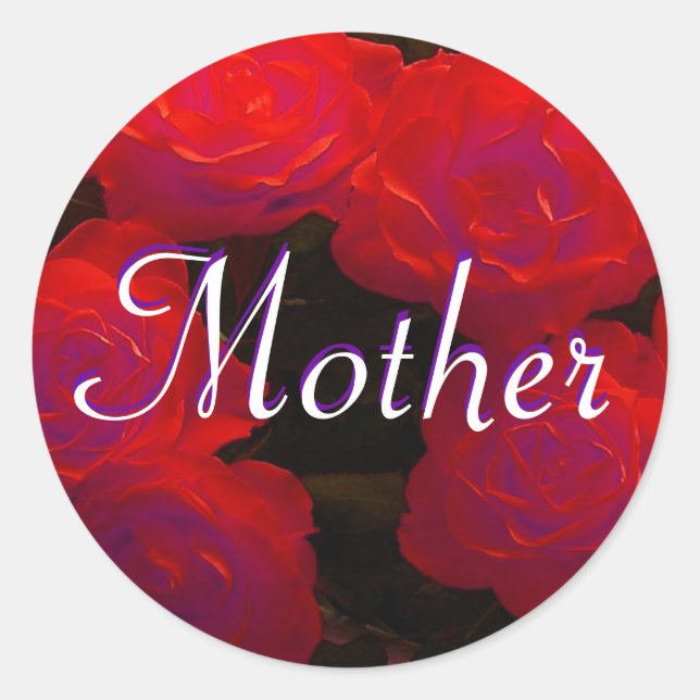 Mother Red Roses Sticker (Front)
