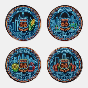Mother Road Eastern States Set Coaster Set