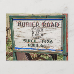 Mother Road Sign - Route 66 Postcard
