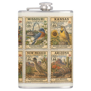Mother Road Vintage Collage Canteen Flask