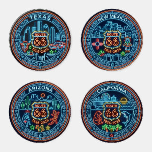 Mother Road Western States Set Coaster Set