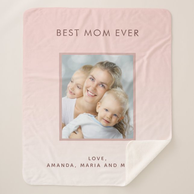 Mother rose gold photo sherpa blanket (Front)