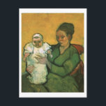 Mother Roulin with Her Baby, Vincent Van Gogh Postcard<br><div class="desc">Oil on canvas,  92 x 73.5 cm. Philadelphia,  Philadelphia Museum of Art. F 490,  JH 1637      

 Vincent Willem van Gogh (30 March 1853 – 29 July 1890) was a Dutch Post-Impressionist artist. Some of his paintings are now among the world's best known,  most popular and expensive works of art.</div>