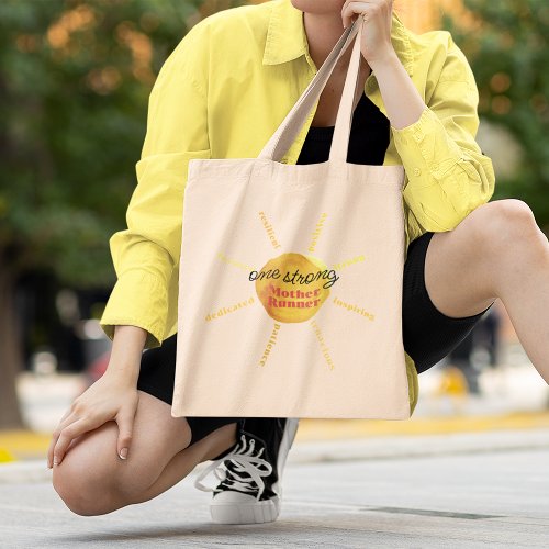 Mother Runner Yellow Sunshine Watercolor Custom Tote Bag