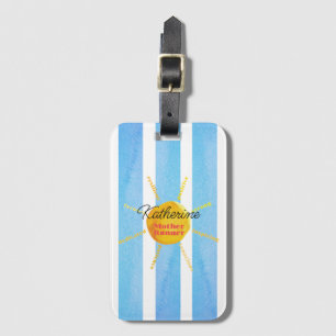 Mother Runner Yellow Watercolor Sunshine  Luggage Tag
