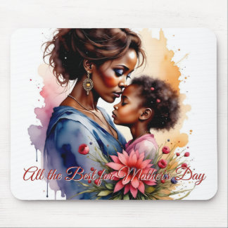 Mother’s Day African Watercolor Love Art Mouse Pad