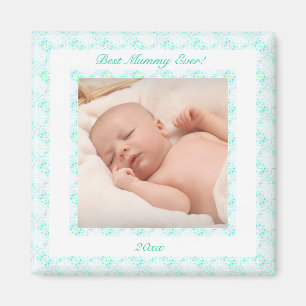 Mother’s Day Blue Best Mummy Mum Ever Photo Gift Magnet