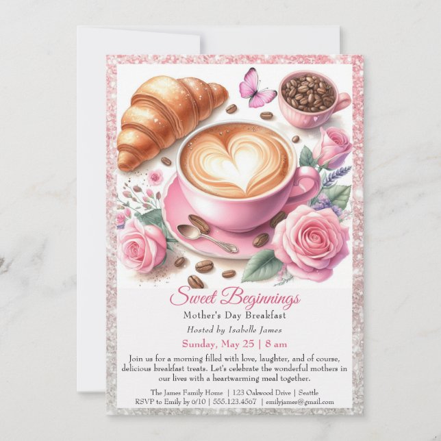 Mother’s Day Breakfast – Breakfast with Mom Invitation (Front)
