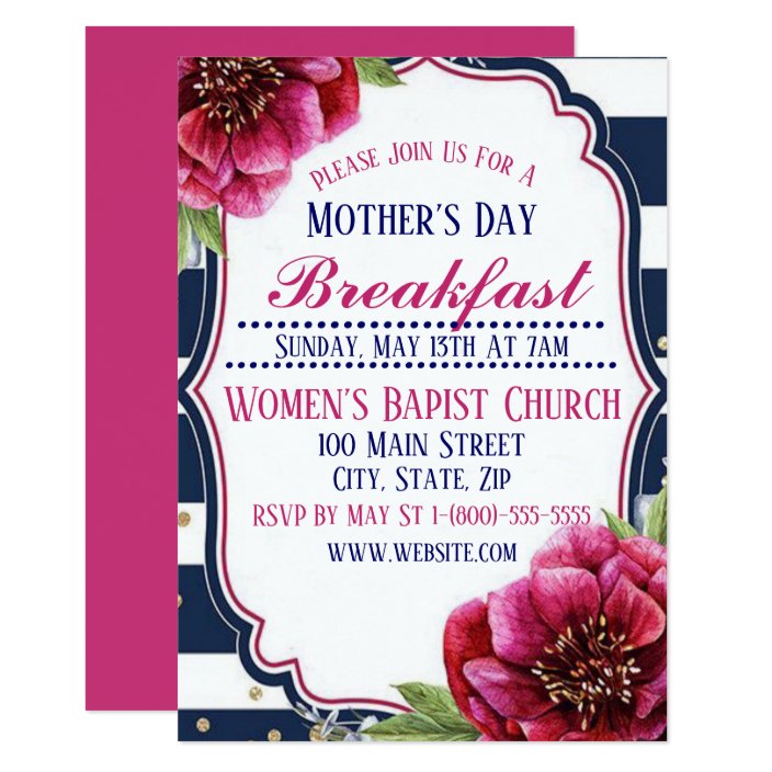 Mother’s Day Breakfast Invitation Flat Card