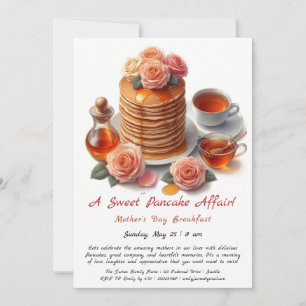Mother’s Day Breakfast Invitation – Pancakes Roses