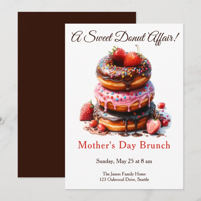 Mother’s Day Brunch Invitation – Donut affair (Front/Back)