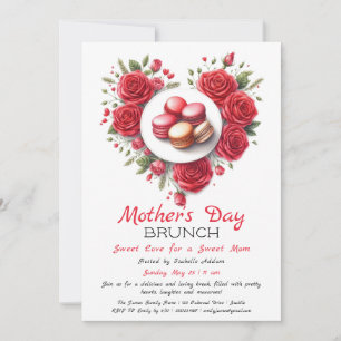 Mother’s Day Brunch Invitation Heart Macaron