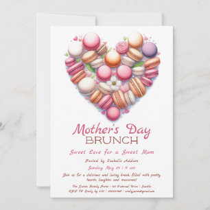 Mother’s Day Brunch Invitation Heart Macaron