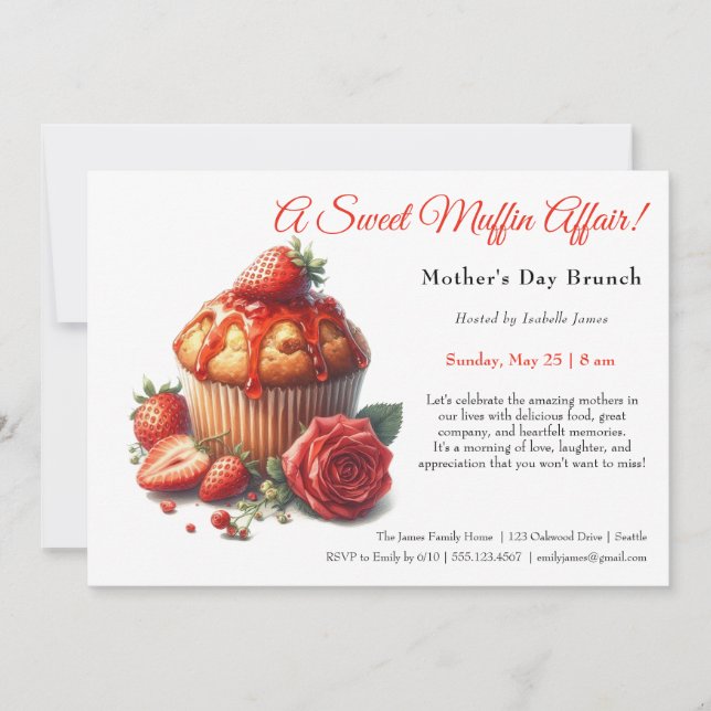Mother’s Day Brunch Invitation – Muffins affair (Front)